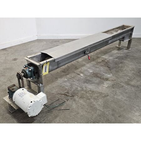 6" diameter x 7' long, Stainless Steel screw conveyor, 7" flanged discharge - Image 3