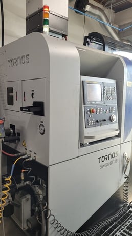 Tornos #GT-26, CNC Swiss lathe, 25.4mm bar capacity, Iemca 12' barfeeder, mist collector, 2021 - Image 4