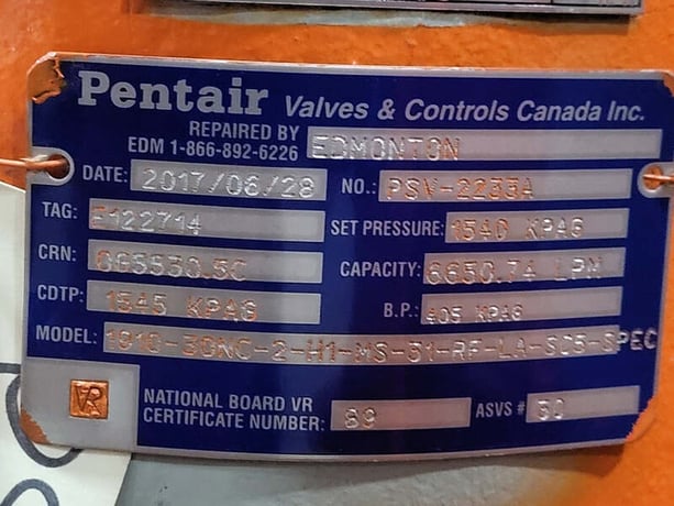 4" x 6" Consolidated #1910-30NC-2-H1-MS-31-RF-LA-SG5-SPEC, Safety Relief Valve, Class 300, 6650.74 LPM - Image 3