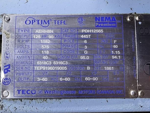 3302 GPM @ 159' TDH, Goulds #3175M, Paper Stock/Process Pump, 125 HP, 1182 RPM, 575 V, 10x12-18 size - Image 7