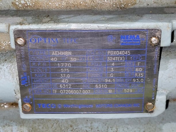 1500 GPM @ 125' TDH, Goulds #3175S, Goulds #3175S, Paper Stock/ Process Pump, 40 HP, 1770 RPM, 575 V, 8x8-12 - Image 7
