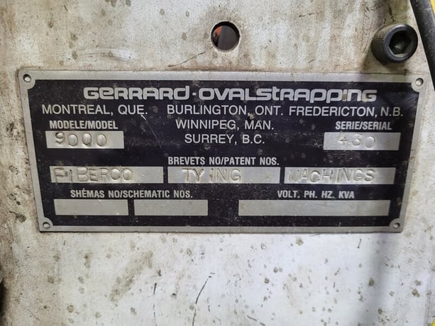 Gerrard Ovalstrapping #9000, Automatic Tying/Strapping Machine, S/N 430 - Image 2