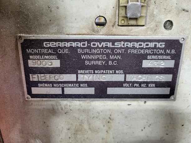 Gerrard Ovalstrapping #9000, Automatic Tying/Strapping Machine, S/N 432 - Image 2