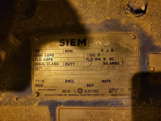 150 HP 1750/1800 RPM General Electric 5CD222PA905B801, Frame CD504AT, TEUC, shunt wound, 500 VA, 150/300 VF - Image 2