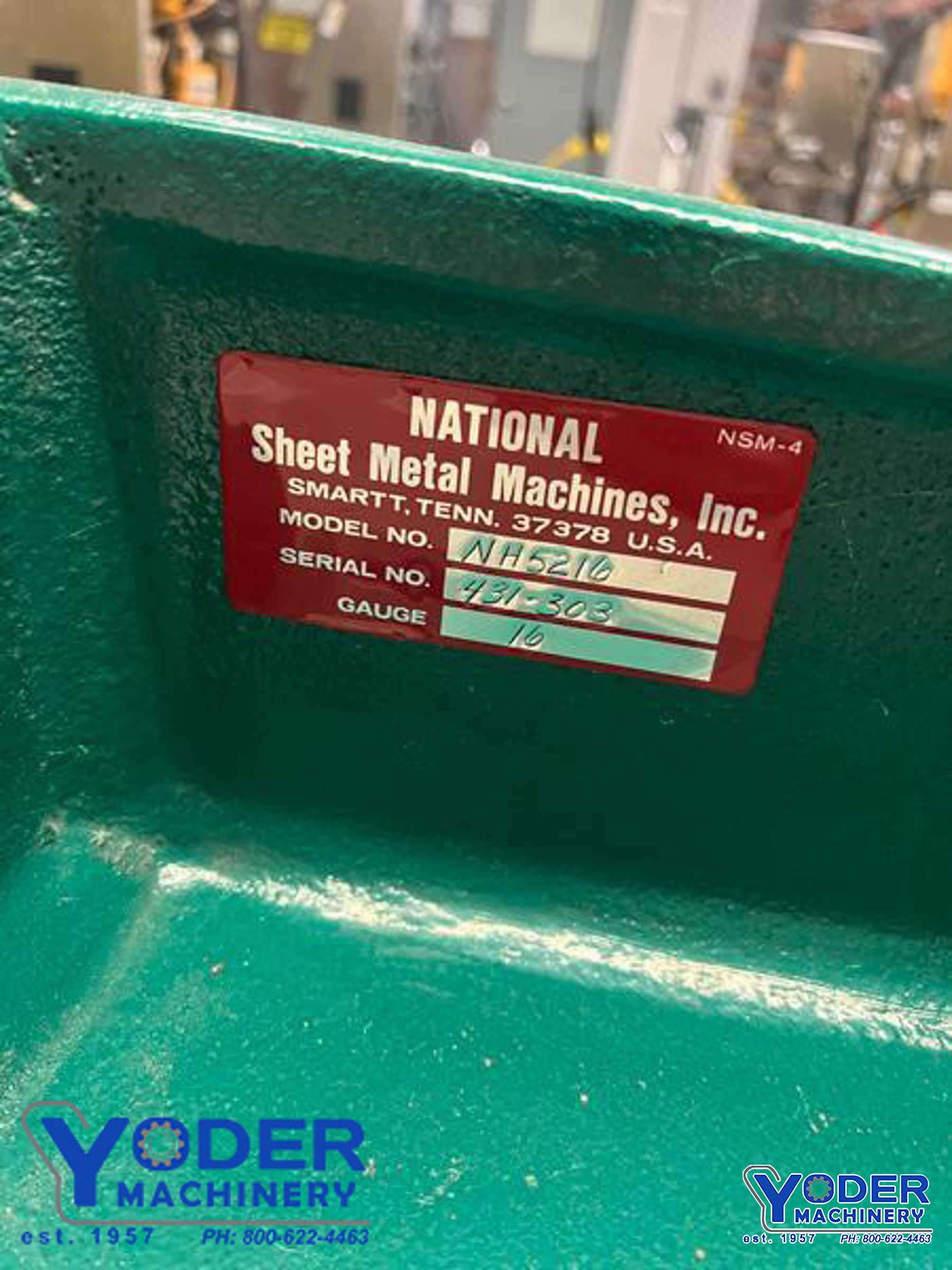16 gauge x 4.4' National #NH5216, hydraulic squaring shear, 26" back gauge, 3 HP, 25 SPM, 2003 - Image 3