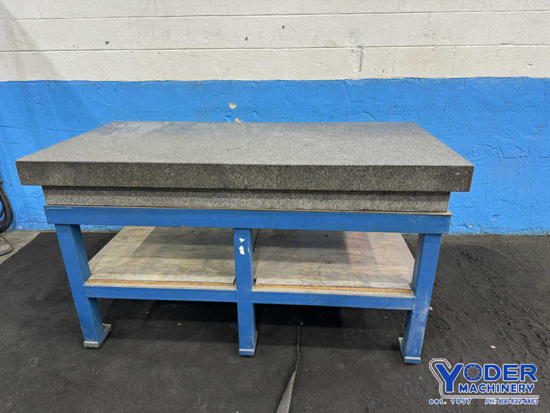 36" x 72" x 8-1/2" Challenge, granite surface plate with stand, grade B, gray color, 4 ledges - Image 1
