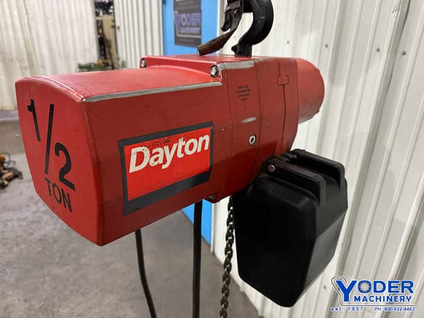 .5 Ton, Dayton #3Y873, electric chain hoist, 16' lifting height, pendant Control, chain box, 1/2 HP - Image 6