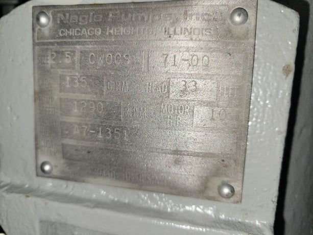 135 GPM @ 33' TDH, Nagel #CWO-CS71-OQ, submerisble slurry pump w/10 HP motor, 2.5" - Image 2