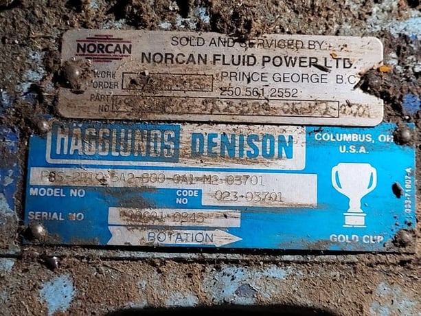 Hagglunds Denison P8S-2R1C-5A2-B00-QA1-M2-03701, hydraulic pump with 125 HP motor - Image 2