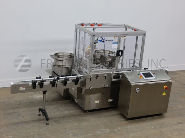 Cozzoli #RM110, automatic, inline, intermittent motion Stainless Steel monoblock, fill, plug & screw capacity - Image 1