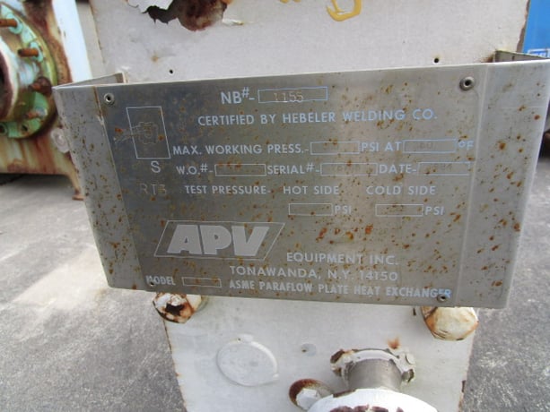 36 sq.ft., APV, SR15, Carbon Steel frame, 316 Stainless Steel plates, 150 psi, 32 plates, 350°F, 1984 - Image 5