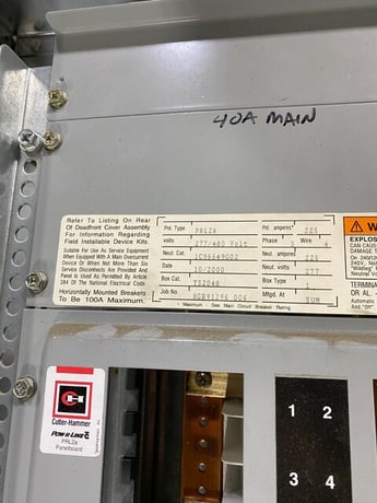 225 Amp. Cutler-Hammer, PRL2a, Pow-R-Line Panelboard, 277/480 Volts (4 available) - Image 8