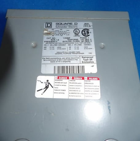 1.5 KVA 240/480 Primary, 24/48 Secondary, Schneider Electric 1.5S82F, dry type, 1 year warranty - Image 4