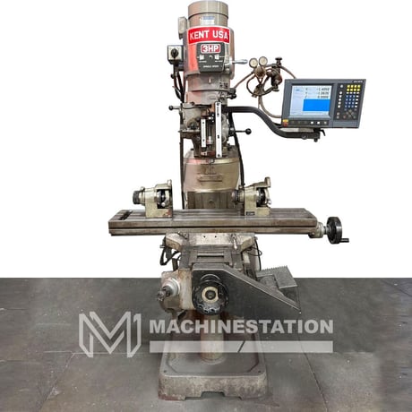 Kent #KTM-3VS, CNC vertical mill, 9" x42" tbl., 3 HP, R-8, 35" X, 12" Y, 15" Z, variable speed, Acu-Rite - Image 1