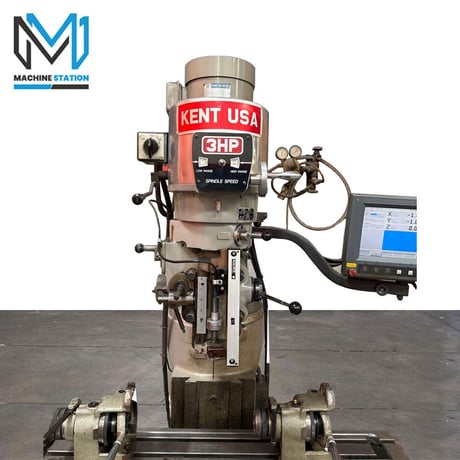 Kent #KTM-3VS, CNC vertical mill, 9" x42" tbl., 3 HP, R-8, 35" X, 12" Y, 15" Z, variable speed, Acu-Rite - Image 3