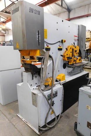 5.9" x 5.9" x .51" Ermaksan #EKM 110-180, hydraulic ironworker, 121 ton, 3.15" stroke, 24" throat, 2011 - Image 1