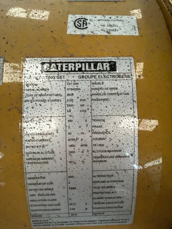 2250 KW, 1800 RPM, Caterpillar #SR5, diesel generator end, 277/480 Volts, 3-phase, sound attenuated enclosure - Image 3