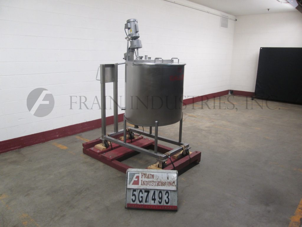 75 gallon 304 Stainless Steel single wall tank, 32" dia. x 29" deep with slant style bottom, flip up covers - Image 1
