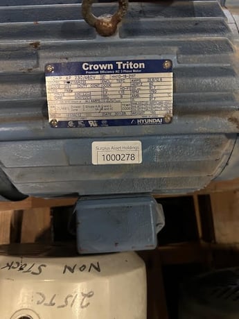10 HP 1760 RPM Hyundai, Frame 215T, 230/460 Volts, Squirrel Cage, refurbished - Image 1