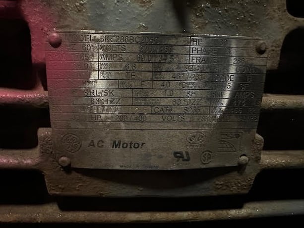 30 HP 1765 RPM GE, Fr. 288T, 230/460 Volts, Squirrel Cage, EOK - Image 1