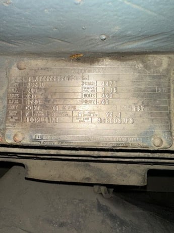 200 HP 1780 RPM Siemens, Frame 447T, squirrel cage, electrically OK, 460 Volts - Image 1