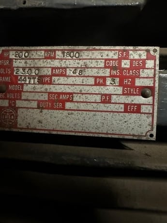 200 HP 1800 RPM GE, Fr. 447TS, 2300 Volts, Squirrel Cage, EOK - Image 1