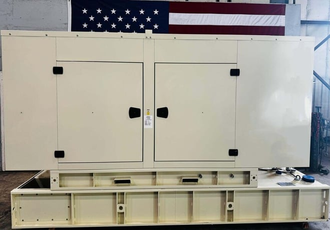 150 KW Model #EPG150P, diesel generator, sound attenuated enclosure, 277/480 Volts, critical silencer, new - Image 1
