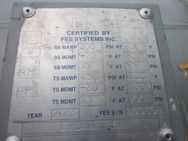 6964 sq.ft., 300 psi shell, 450 psi tube, Gea-Fes, heat exchanger, 200°F shell, 200°F tube, 2005 - Image 6