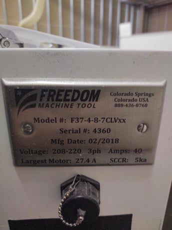 Freedom Patriot (DMS) #F-37-4-8-7CLV-XX, 4' x 8' CNC router, Fagor Control, Becker vacuum pump, 2018 - Image 8