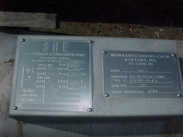 1000 sq.ft., 75 psi shell, 75 psi tube, Southern Heat Exchanger, 250°F shell, 250°F tube - Image 2