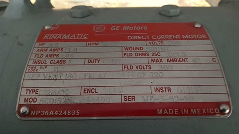 8 HP 3610 RPM General Electric 5CD152NC818B800, Frame CD218ATC, 500 VA, 300 VF - Image 2