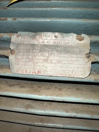 40 HP 1175 RPM Reliance Electric, Frame 364T, 230/460 Volts, Squirrel Cage, electrically OK - Image 1