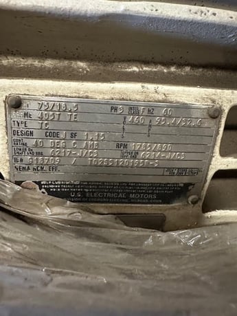 75/18.5 HP 1785/890 RPM U.S. Motors, Frame 405T TE, 460 Volts, Multi-Speed, Refurb - Image 1