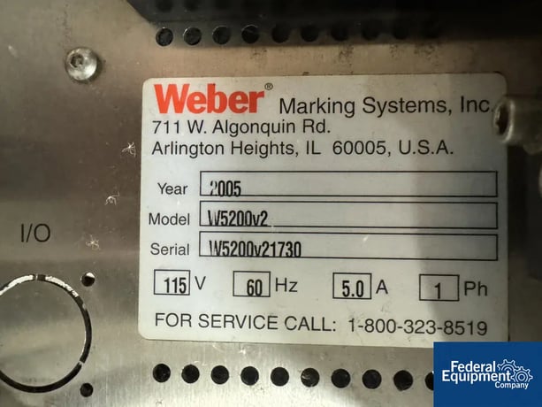 Weber #W5200v2, Case Labeler, 115 V., 2005 - Image 2