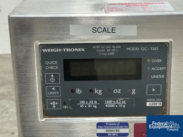 100 lb. Avery #QC3265, Weight Tronix Scale, 115 V. Readout - Image 8