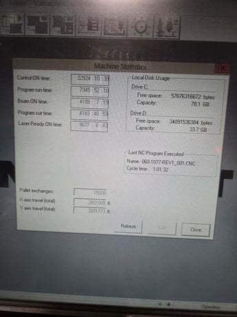Cincinnati #CL-940, fiber laser, 4000 watt, 5' x 10' table, chiller, dust collector, 2016 - Image 6
