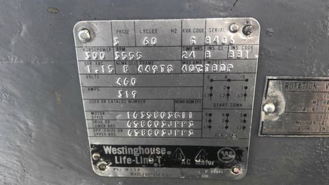 300 HP 3600 RPM Westinghouse Life-Line 1635B03G11, Frame 449TS, 2P, electrically OK, 460 Volts - Image 2