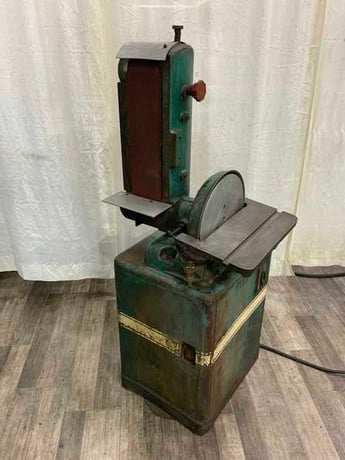 6" Powermatic #300, combination sander, 6" x18" belt, 12" disc, 1 HP, 45° tilt - Image 7