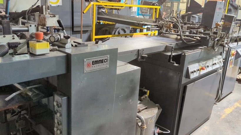 Emmeci #MC-92-HSB, Fully Automatic Rigid Box Line, Wrapper Discharge, 110 PSI - Image 1