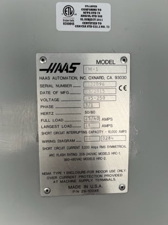 Haas #TM-1, vertical machining center, 10 automatic tool changer, 30" X, 12" Y, 16" Z, 4000 RPM, #40, 7.5 HP - Image 3