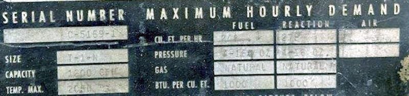 1200 cu.ft./hr., Surface Combustion #Endogas, Endothermic Gas Generator, 460V., 950&deg;F, Honeywell controller - Image 5