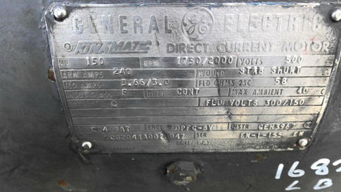 150 HP 1750/2000 RPM General Electric 5CD204RA002, Frame CD409AT, 500 VA, 150/300 VF - Image 2