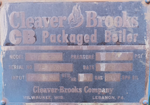 Cleaver Brooks #CB-200-300, Boiler, Natural Gas/Oil, 150 psi, 12553000 BTU/hr., 1974 - Image 8