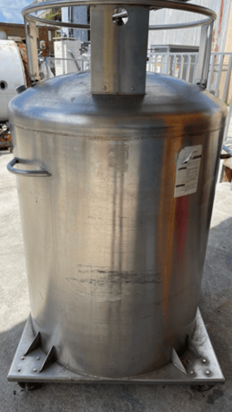 International Cryogenics #IC-500, Tank Storage on Wheels, Helium Tanks Stainless Steel UN 1963, 42" x 42" Base - Image 1