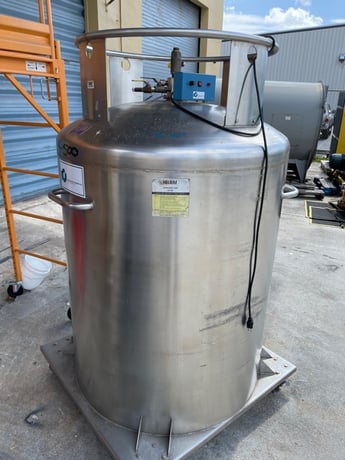 International Cryogenics #IC-500, Tank Storage on Wheels, Helium Tanks Stainless Steel UN 1963, 42" x 42" Base - Image 3