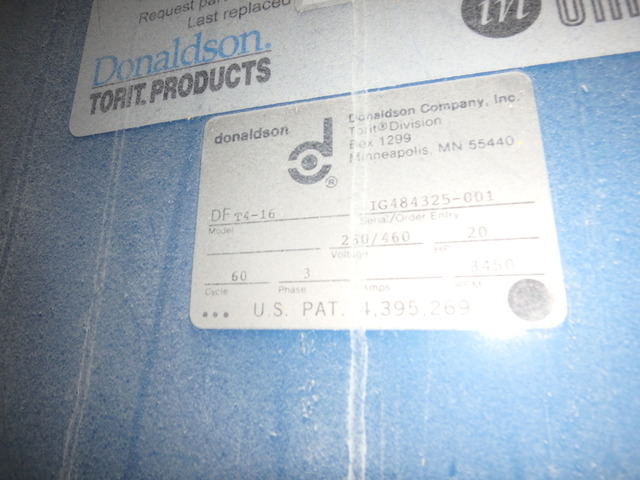 8000 cfm Donaldson #DFT4-16, (16) cartridge filters, 3040 sq.ft., 20 HP, 230/460 V - Image 7