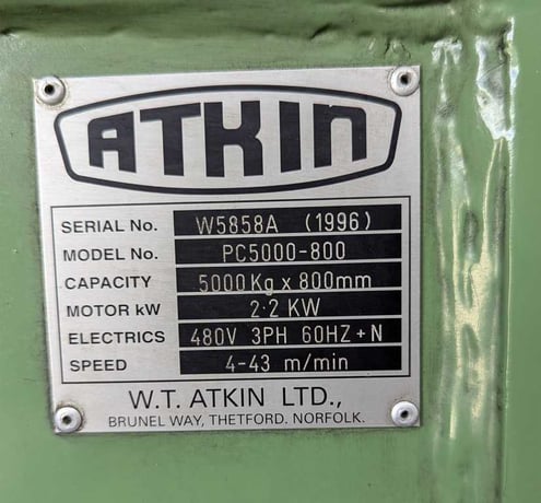 32" x .078" Atkin, Cut-To-Length line, 11000 lb., 32" W, 60" OD, 16"-20" ID, 140 FPM, 42" passline, 1996 - Image 6