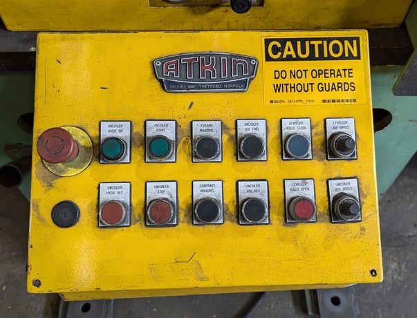 32" x .078" Atkin, Cut-To-Length line, 11000 lb., 32" W, 60" OD, 16"-20" ID, 140 FPM, 42" passline, 1996 - Image 9