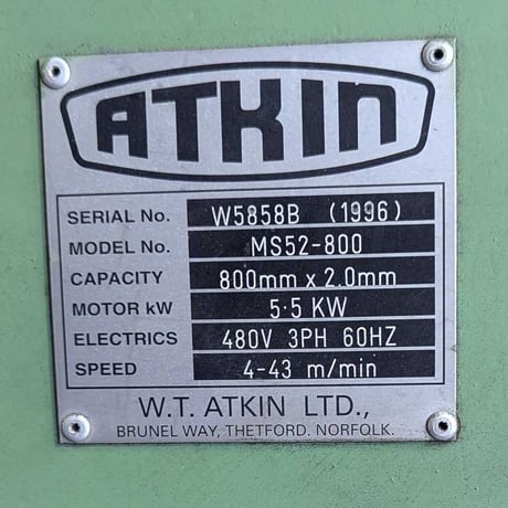32" x .078" Atkin, Cut-To-Length line, 11000 lb., 32" W, 60" OD, 16"-20" ID, 140 FPM, 42" passline, 1996 - Image 10