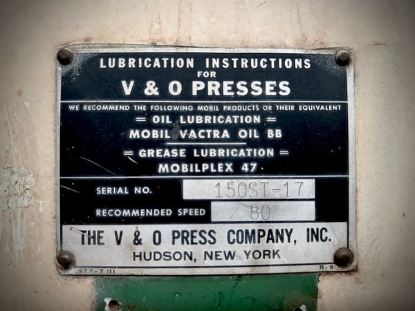 150 Ton, V & O Press #150ST, OBI press, 7" stroke, 20" Shut Height, 80 SPM, 1980 - Image 10